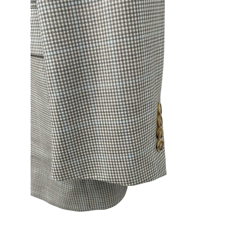 Peter Millar Sport Coat Blazer Houndstooth Windowpane Check Wool Size 42T - Picture 2 of 15